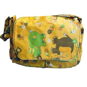 Vintage Handmade Colorful Animal Print Satchel